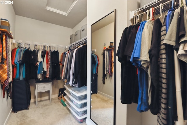 spacious closet with carpet