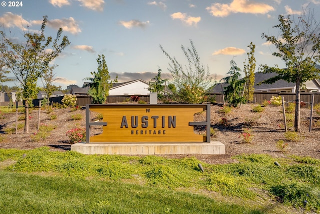 view of community sign