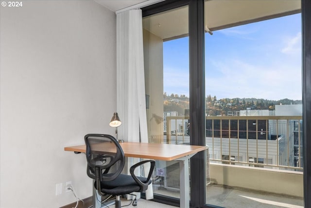 office with floor to ceiling windows