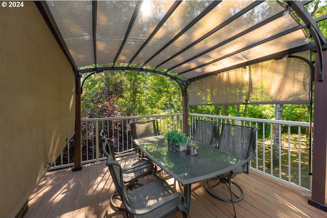 wooden deck with a pergola