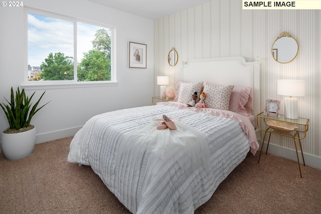 bedroom with carpet floors