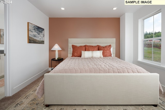 view of carpeted bedroom