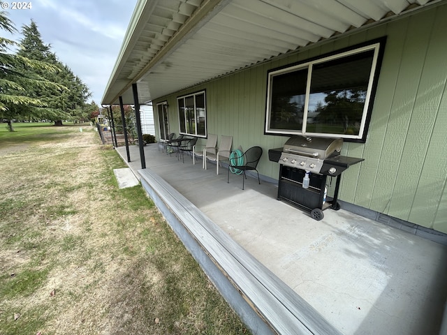 view of patio / terrace featuring a grill