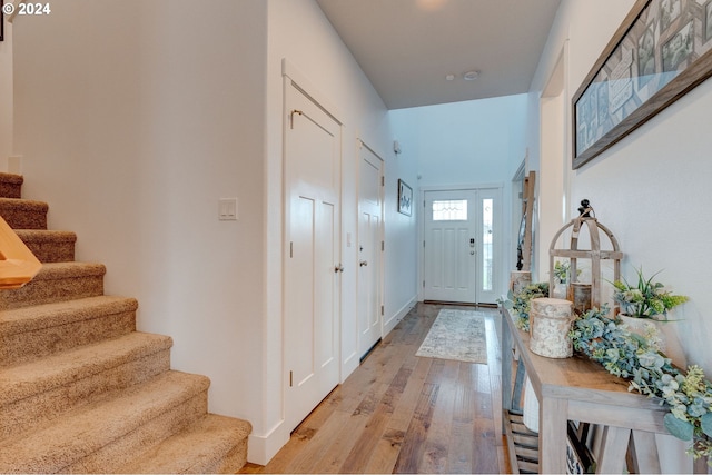 foyer featuring light hardwood / wood-style flooring