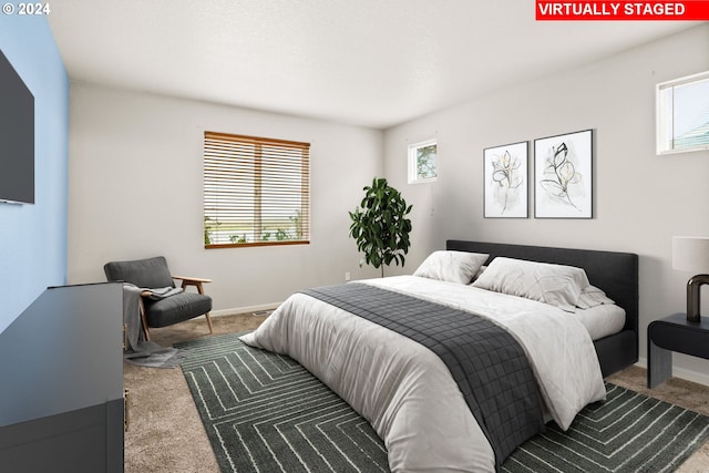 bedroom with carpet floors