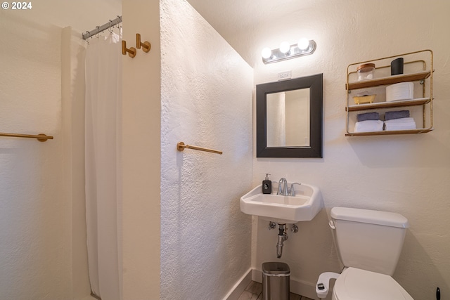 full bathroom with toilet and a sink