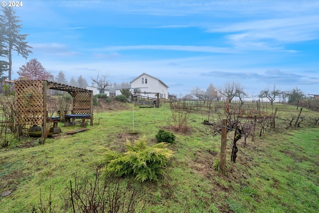 view of yard featuring a rural view