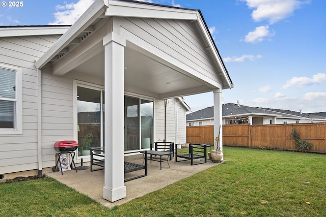 view of yard with a patio area