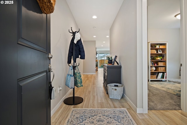 entryway with light wood-type flooring