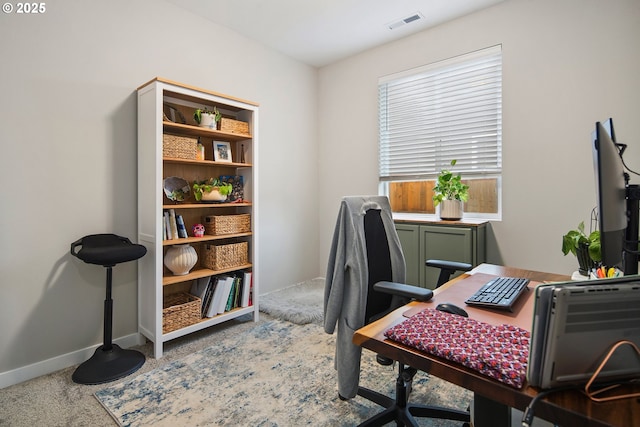 home office featuring carpet floors