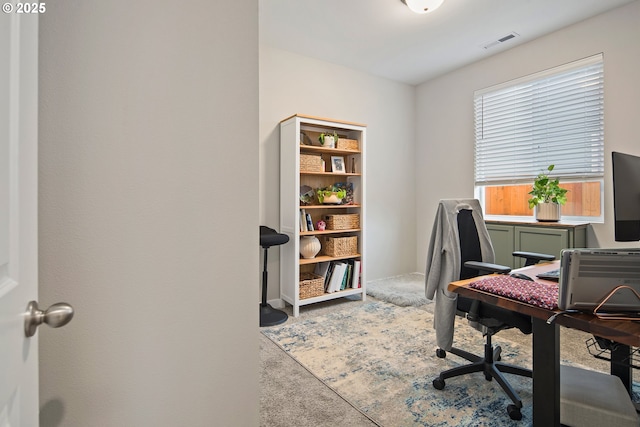 office area with carpet floors