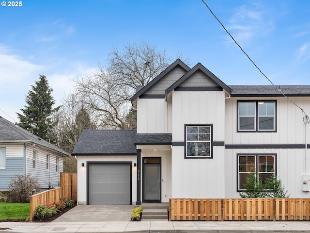 view of front of home with a garage