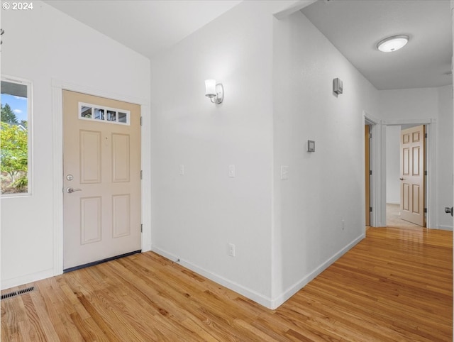 foyer featuring light wood-type flooring