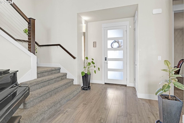 entryway featuring light hardwood / wood-style flooring