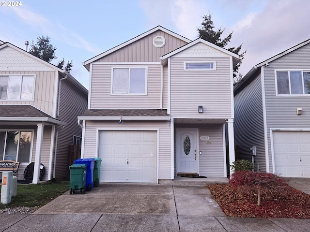 view of front of home featuring a garage