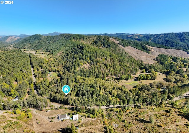 aerial view with a mountain view