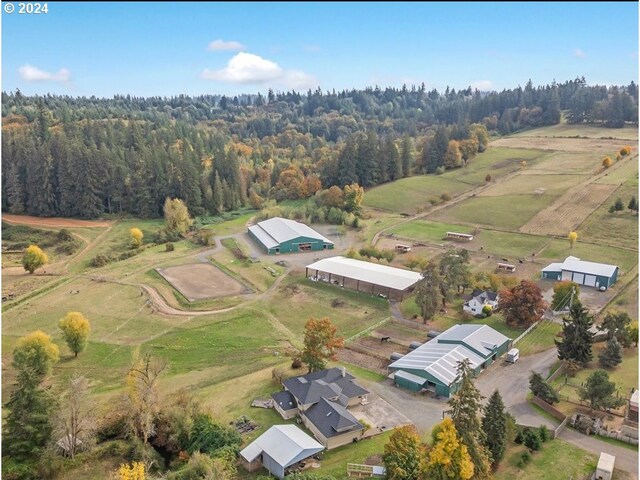 aerial view featuring a rural view