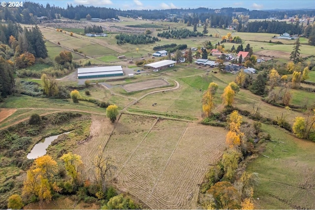 drone / aerial view with a rural view