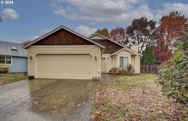 view of front of home with a garage