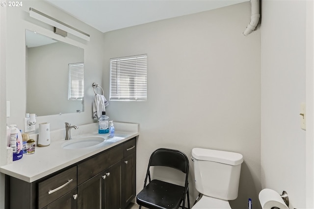 bathroom with toilet and vanity