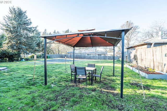 view of yard featuring a gazebo