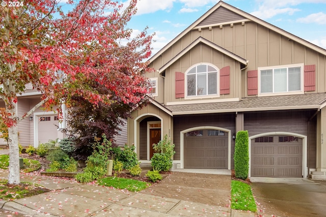 view of front of house with a garage