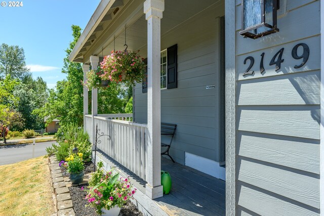 exterior space with covered porch