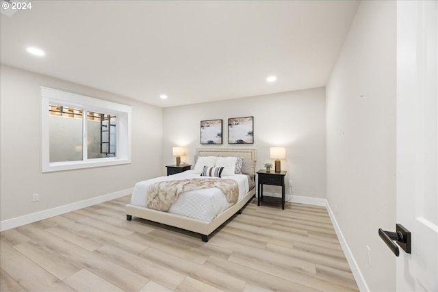 bedroom featuring light hardwood / wood-style flooring