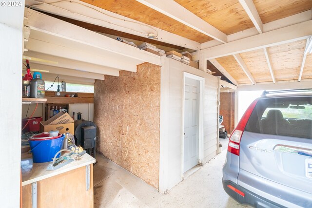 view of garage