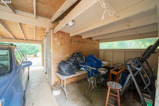 view of garage