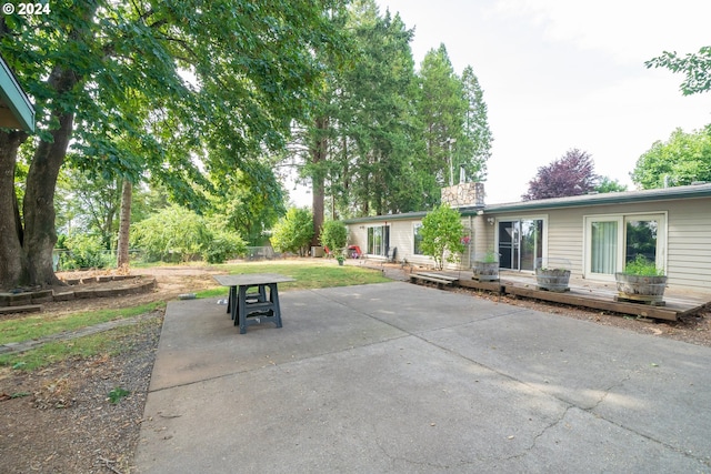 view of patio / terrace with a wooden deck