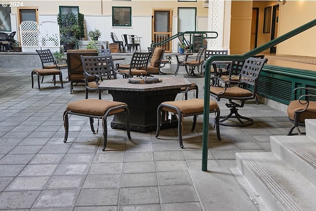 view of patio with outdoor dining area