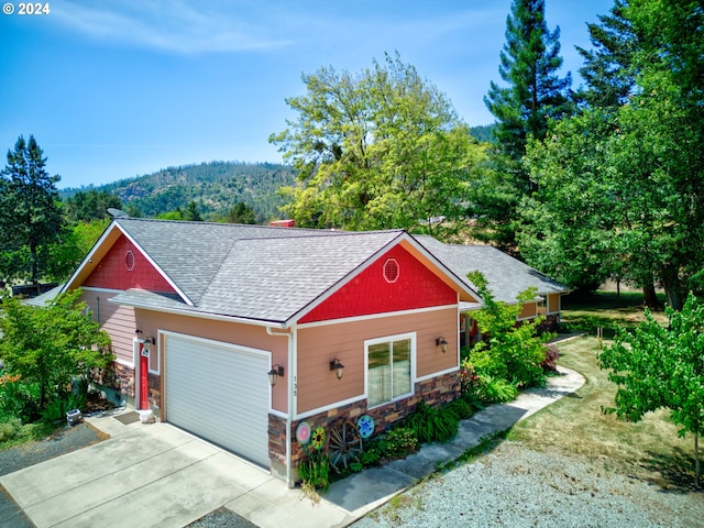 view of front of house with a garage