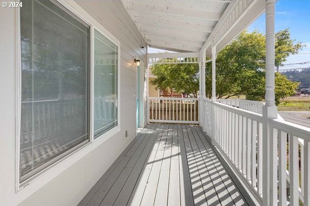 deck featuring a porch