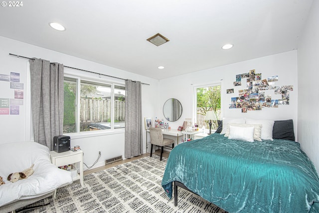 bedroom featuring hardwood / wood-style flooring