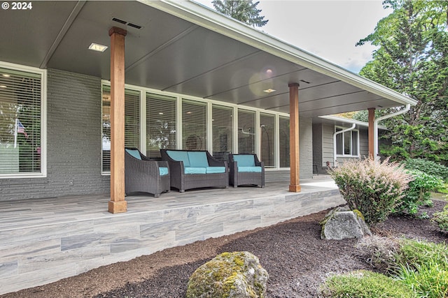 view of patio with an outdoor living space