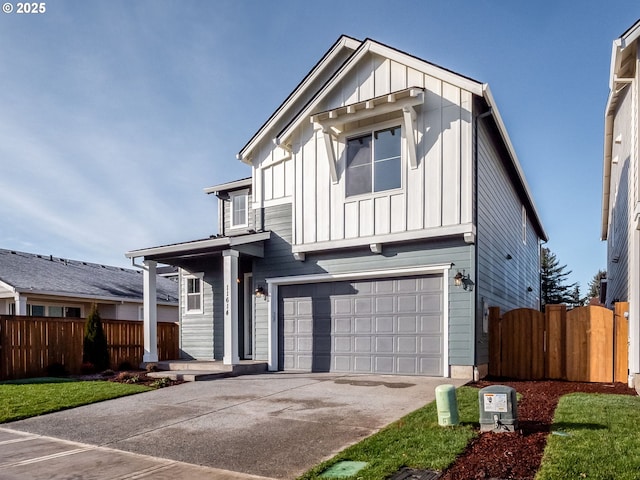 view of front of house with a garage and a front yard