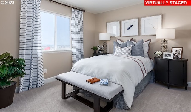 view of carpeted bedroom