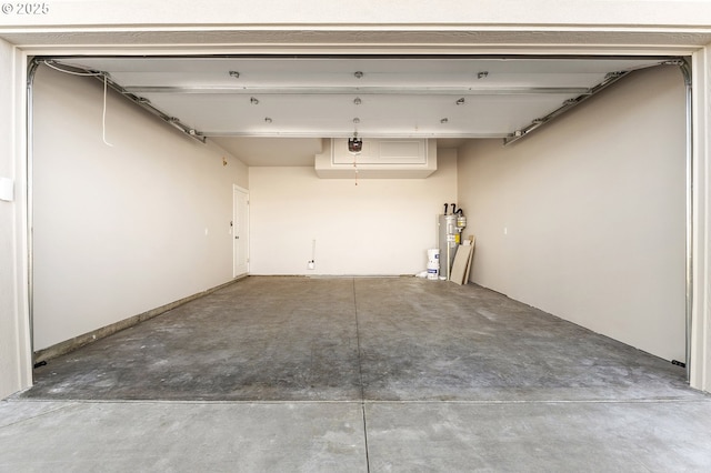 garage featuring electric water heater