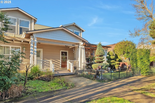 view of front of home with covered porch