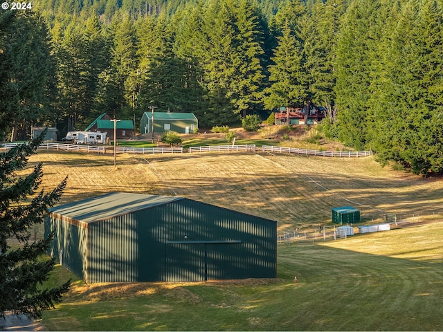 bird's eye view featuring a rural view