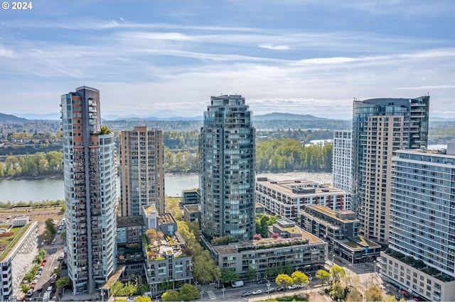 property's view of city with a water view