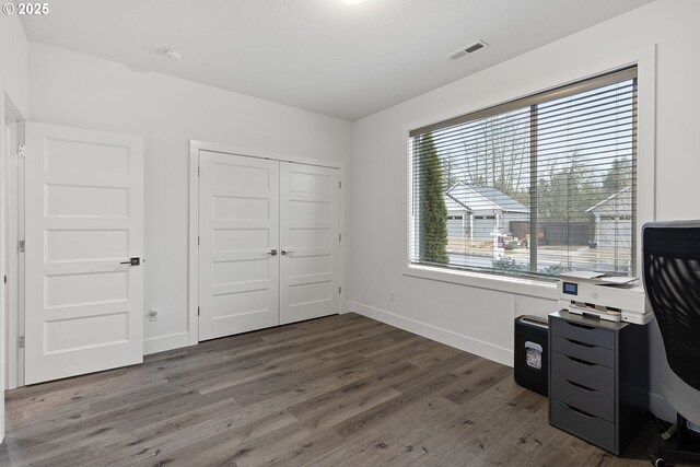 4012 SE 19th Ave, Brush Prairie, WA 98606 - unfurnished office featuring wood finished floors and baseboards