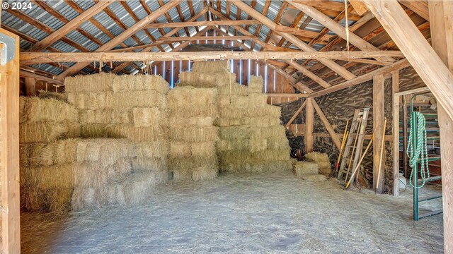 interior space featuring vaulted ceiling