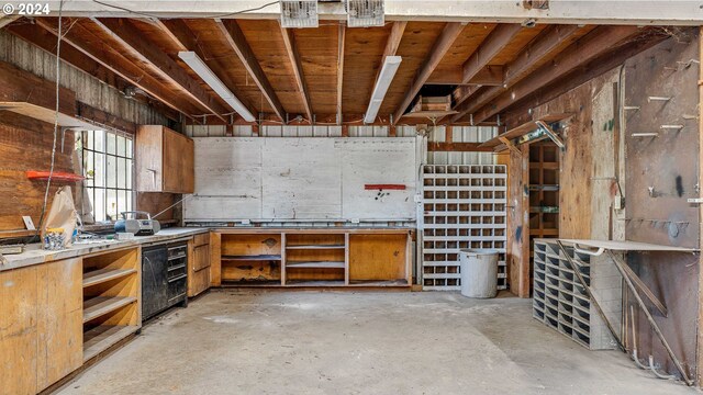 interior space featuring beverage cooler