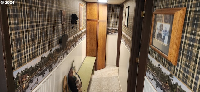 hallway featuring carpet floors