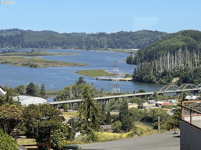 property view of water featuring a mountain view