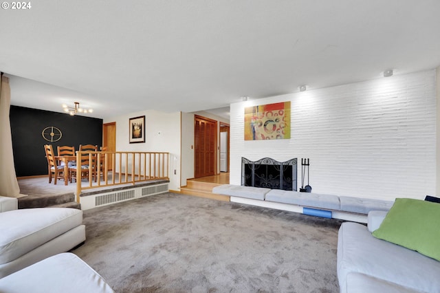 living room with carpet floors