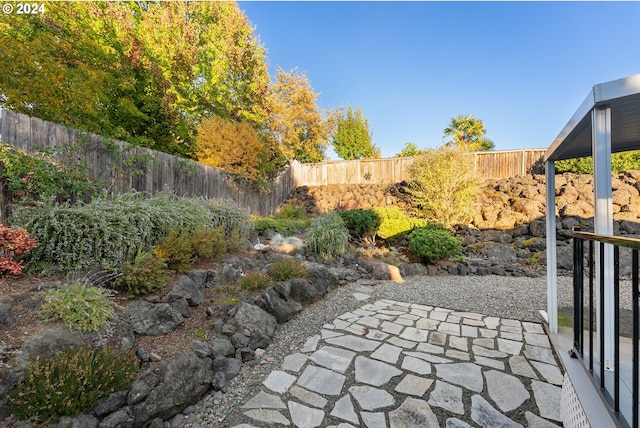 view of patio with a fenced backyard