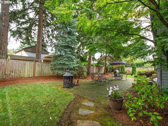 view of yard with a patio area